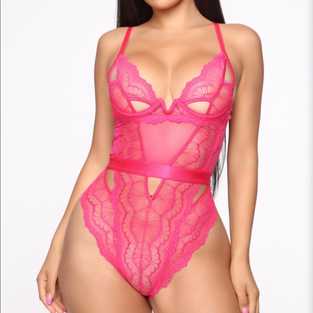Hot Pink Lace One Piece
